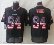 nike nfl jerseys denver broncos #94 ware black[Elite USA flag fashion]