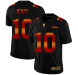Denver Broncos #10 Jerry Jeudy Men's Black Nike Red Orange Stripe Vapor Limited NFL Jersey