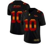 Denver Broncos #10 Jerry Jeudy Men's Black Nike Red Orange Stripe Vapor Limited NFL Jersey