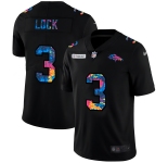 Denver Broncos #3 Drew Lock Men's Nike Multi-Color Black 2020 NFL Crucial Catch Vapor Untouchable Limited Jersey