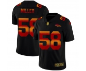 Denver Broncos #58 Von Miller Men's Black Nike Red Orange Stripe Vapor Limited NFL Jersey