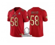 Men Denver Broncos #58 Von Miller AFC 2017 Pro Bowl Red Gold Limited Jersey
