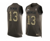 Men Nike Broncos #13 Trevor Siemian Green Men's Stitched NFL Limited Salute To Service Tank Top Jersey