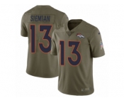 Men Nike Denver Broncos #13 Trevor Siemian Limited Olive 2017 Salute to Service NFL Jerse