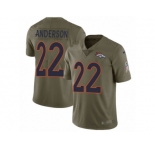 Men Nike Denver Broncos #22 C.J. Anderson Limited Olive 2017 Salute to Service NFL Jersey