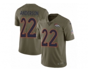 Men Nike Denver Broncos #22 C.J. Anderson Limited Olive 2017 Salute to Service NFL Jersey