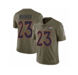 Men Nike Denver Broncos #23 Devontae Booker Limited Olive 2017 Salute to Service NFL Jersey