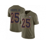 Men Nike Denver Broncos #25 Chris Harris Jr Limited Olive 2017 Salute to Service NFL Jersey