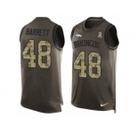 Men Nike Denver Broncos #48 Shaquil Barrett Limited Green Salute to Service Tank Top NFL Jersey