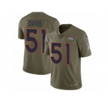 Men Nike Denver Broncos #51 Todd Davis Limited Olive 2017 Salute to Service NFL Jersey