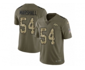 Men Nike Denver Broncos #54 Brandon Marshall Limited Olive Camo 2017 Salute to Service NFL Jersey