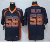 Men Nike Denver Broncos #58 Von Miller Navy Blu Strobe Jersey[Limited]