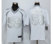 Men Nike Denver Broncos #58 Von Miller Platinum White Jerseys[Limited]