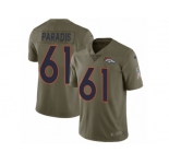 Men Nike Denver Broncos #61 Matt Paradis Limited Olive 2017 Salute to Service NFL Jersey