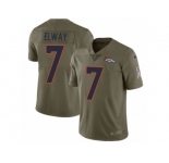 Men Nike Denver Broncos #7 John Elway Limited Olive 2017 Salute to Service NFL Jersey