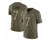 Men Nike Denver Broncos #7 John Elway Limited Olive Camo 2017 Salute to Service NFL Jersey