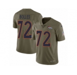 Men Nike Denver Broncos #72 Garett Bolles Limited Olive 2017 Salute to Service NFL Jersey