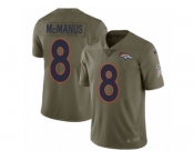 Men Nike Denver Broncos #8 Brandon McManus Limited Olive 2017 Salute to Service NFL Jersey