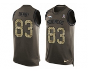 Men Nike Denver Broncos #83 A.J. Derby Limited Green Salute to Service Tank Top NFL Jersey