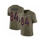 Men Nike Denver Broncos #84 Shannon Sharpe Limited Olive 2017 Salute to Service NFL Jersey