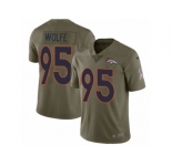 Men Nike Denver Broncos #95 Derek Wolfe Limited Olive 2017 Salute to Service NFL Jersey