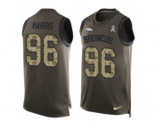 Men Nike Denver Broncos #96 Shelby Harris Limited Green Salute to Service Tank Top NFL Jersey