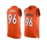 Men Nike Denver Broncos #96 Shelby Harris Limited Orange Player Name & Number Tank Top NFL Jersey