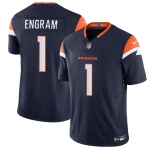 Men's Denver Broncos #1 Evan Engram Navy 2025 F.U.S.E. Alternate Vapor Limited Football Stitched Jersey