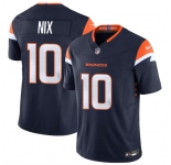 Men's Denver Broncos #10 Bo Nix Navy 2024 Draft F.U.S.E. Alternate Vapor Limited Football Stitched Jersey