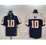 Men's Denver Broncos #10 Bo Nix Navy 2024 F.U.S.E. V2 Throwback Vapor Limited Alternate Stitched Football Jersey