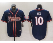 Men's Denver Broncos #10 Bo Nix Navy Cool Base Stitched Baseball Jersey