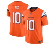Men's Denver Broncos #10 Bo Nix Orange 2024 F.U.S.E. Vapor Limited Football Stitched Jersey