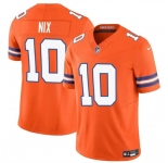 Men's Denver Broncos #10 Bo Nix Orange F.U.S.E. Mile High Collection 1977 Throwback Vapor Limited Football Stitched Jersey