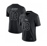 Men's Denver Broncos #10 Jerry Jeudy Black Reflective Limited Stitched Football Jersey