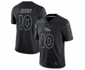 Men's Denver Broncos #10 Jerry Jeudy Black Reflective Limited Stitched Football Jersey
