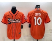 Men's Denver Broncos #10 Jerry Jeudy Orange Stitched Cool Base Nike Baseball Jersey