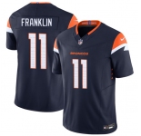 Men's Denver Broncos #11 Troy Franklin Navy F.U.S.E. Vapor Limited Football Stitched Jersey