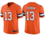 Men's Denver Broncos #13 Trevor Siemian Orange Color Rush Limited Jersey