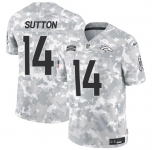 Men's Denver Broncos #14 Courtland Sutton 2024 F.U.S.E Arctic Camo Salute To Service Limited Stitched Football Jersey