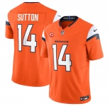 Men's Denver Broncos #14 Courtland Sutton Orange 2024 F.U.S.E. With 4-Star C Patch Vapor Limited Stitched Football Jersey