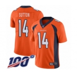 Men's Denver Broncos #14 Courtland Sutton Orange Team Color Vapor Untouchable Limited Player 100th Season Football Jersey