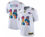 Men's Denver Broncos #14 Courtland Sutton White 2020 Crucial Catch Limited Stitched Jersey