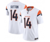 Men's Denver Broncos #14 Courtland Sutton White 2024 F.U.S.E. Vapor Limited Football Stitched Jersey