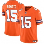 Men's Denver Broncos #15 Nik Bonitto Orange F.U.S.E. Mile High Collection 1977 Throwback Vapor Limited Football Stitched Jersey