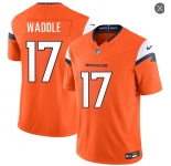 Men's Denver Broncos #17 Jaylen Waddle Orange 2026 F.U.S.E. Vapor Limited Stitched Football Jersey