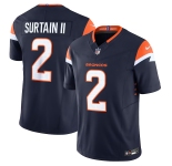 Men's Denver Broncos #2 Pat Surtain II Navy 2024 Draft F.U.S.E. Vapor Limited Football Stitched Jersey