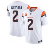 Men's Denver Broncos #2 Pat Surtain II White 2024 F.U.S.E. Wit 1-Star C Patch Vapor Limited Football Stitched Jersey