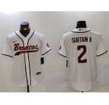 Men's Denver Broncos #2 Pat Surtain II White Cool Base Stitched Baseball Jersey