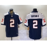 Men's Denver Broncos #2 Patrick Surtain II Navy 2024 F.U.S.E. V2 Throwback Vapor Limited Alternate Stitched Football Jersey