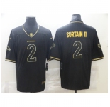 Men's Denver Broncos #2 Patrick Surtain II Nike Black Gold Draft First Round Pick Leopard Jersey